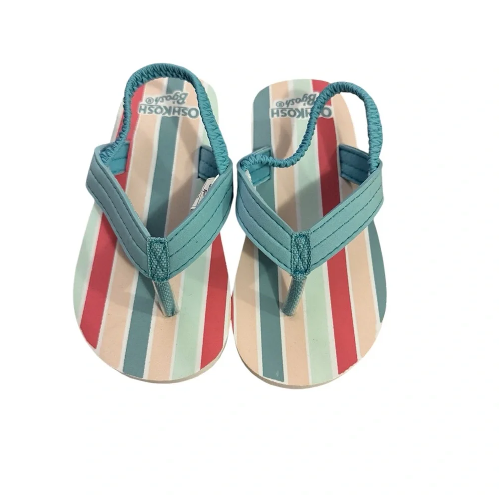 OshKosh B'gosh Kids Striped Sandals - Teal and Multicolor size 9